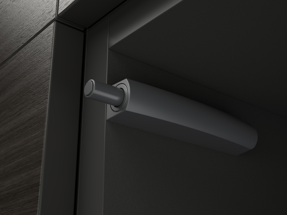 PushOpen with housing on cabinet