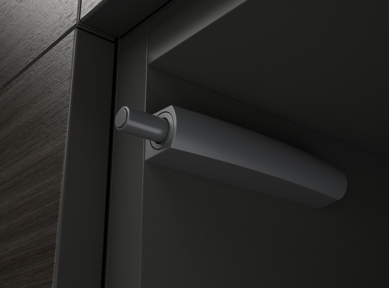 PushOpen with housing on cabinet