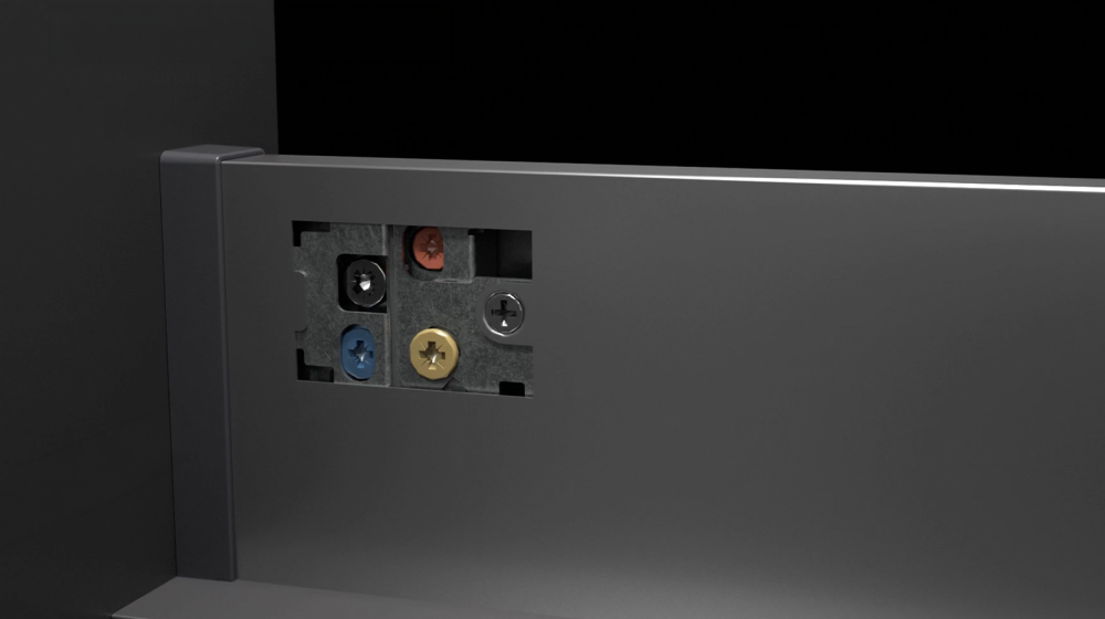 Thumb Precise 3D drawer front alignment with convenient access
