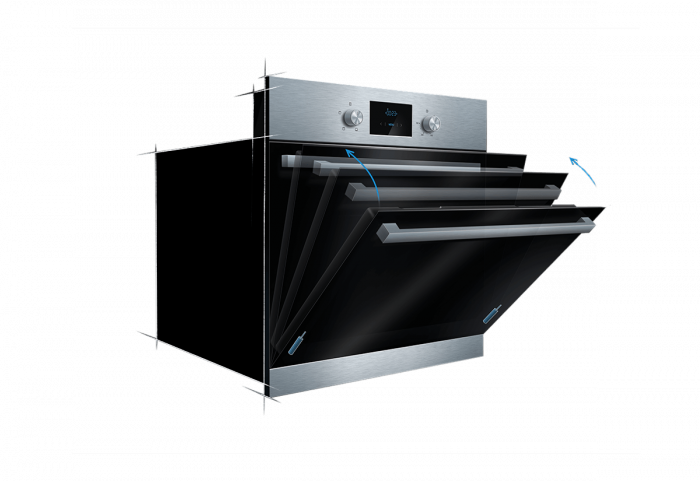 Soft closing for kitchen ovens