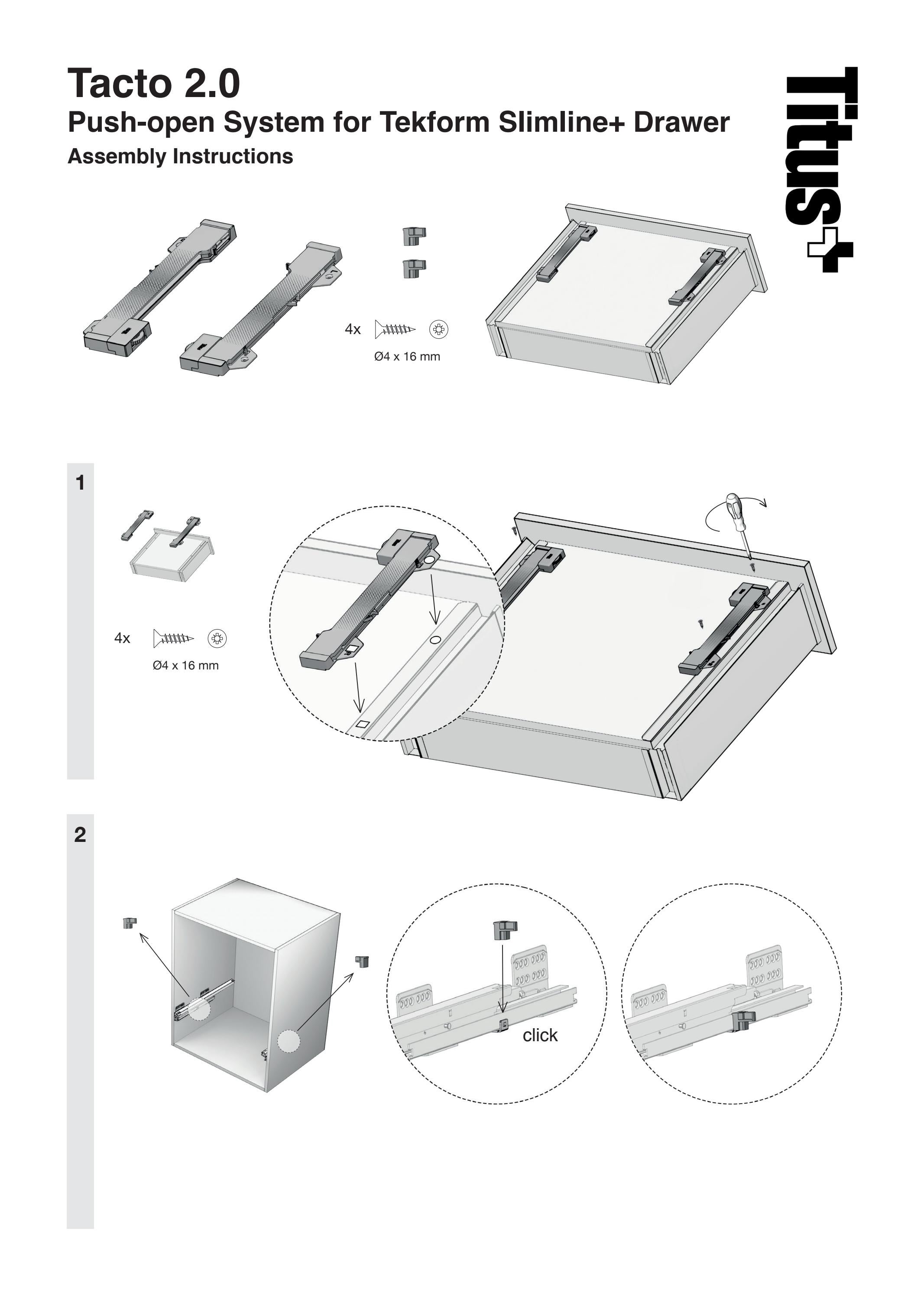 tekform slimline tacto 2 0 assembly instructions