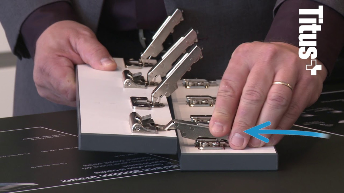Titus | T-type kitchen hinge with 3Way snap-on mounting